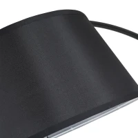 HOMCOM Lampada da Terra ad Arco con Paralume in Tessuto e Interruttore a Pedale, Ø47x105x190cm, Nera(m-7)