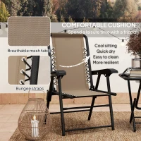 Outsunny Three-Piece Garden Table and Chair Set - Khaki(m-6)