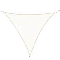 Outsunny Toldo Vela Triangular 4x4x4 m Vela de Sombra para Jardín Patio Terraza Poliéster Anti UV Color Crema(m-10)