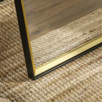 HOMCOM Specchio a Figura Intera con Supporto Posteriore e Cornice, in Legno e Vetro, 37x3x157 cm, Nero e Oro(m-8)