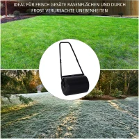 Outsunny Rasenwalze mit U-Griff, Gartenwalze, Gartenrolle, 40 cm Durchmesser, 60 L Wasser-/Sandfüllung, Metall, Schwarz 57 x 40 x 123 cm(m-7)