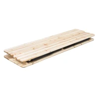 Outsunny Conjunto Mesa y 2 Bancos Plegables de Jardín Muebles para Camping Picnic Mesa de 180x50x75 cm y Asiento de 180x25x45 cm Madera y Negro(m-6)