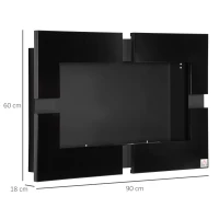 HOMCOM Ethanolkamin Wandkamin 90 x 18 x 60 cm Schwarz(m-3)
