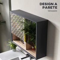 HOMCOM Specchiera Bagno a 3 Ante con Armadietto 8 Vani e Ante Ammortizzate, 80x20x60 cm, Grigio(m-6)