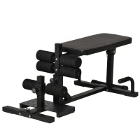 HOMCOM Squat Machine 3 in 1 con Altezza Regolabile e Panca Inclinabile in Acciaio, 100x58x46cm, Nero(m-1)