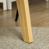 HOMCOM Moderner Sessel mit Armlehnen, mit Stoffbezug, aus Kautschukholz, Akzentsessel, trägt 120 kg, Cremeweiß(m-8)