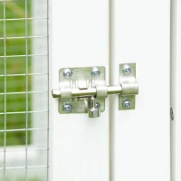 PawHut Clapier cage à Lapins rongeurs XXL 2 étages toit bitumé intégral plateau à déjection 227L x 53l x 85H cm bois massif sapin - gris et blanc(m-9)