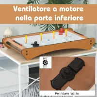 HOMCOM Tavolo Air Hockey Portatile con Ventilatore e Accessori Inclusi (Manopole, Dischetti, Segnapunti) 72.5x40x10.5cm(m-6)