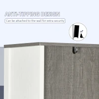 kleankin Tall Bathroom Storage Cabinet, Freestanding Tower Cabinet with 3 Open Shelves and Adjustable Shelf, Antique White(m-6)