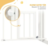 PawHut Treppenschutzgitter Hundeschutzgitter, automatisches Schließen, Einhandbedienung,100 cm x 4 cm x 76 cm, Weiß(m-8)