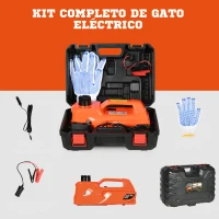 DURHAND Kit de Gato Eléctrico para Coche 12V 15,5-45cm Kit de Elevación de Automóvil 5 Toneladas 40x27,5x18cm Naranja(m-7)