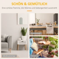 HOMCOM Ethanolkamin freistehend Edelstahl+Hartglas 25 x 25 x 60cm(m-6)