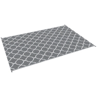 Outsunny Tapis d'extérieur tapis réversible dim. 2,74L x 1,82l m - PP Haute densité 310 g/m² Gris et blanc