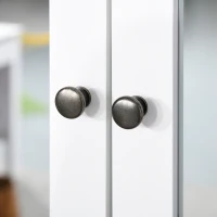 kleankin Armoire Murale avec Miroir pour Salle de Bain 2 Niveaux avec 1 étagère réglable et 2 Portes en bois- dim. 56I x 14P x 46H cm(m-7)