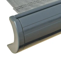 Outsunny 3.5x3m LED Light Full Cassette Case Electric/Manual Awning Door Window Sun Shade Patio Canopy Retractable w/ Remote Grey(m-8)