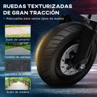 HOMCOM Moto Eléctrica Infantil con Faros Música Bocina Velocidad 3 km/h para Niños de 3-5 Años 86x44x58cm Negro y Blanco(m-6)