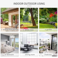 Outsunny Outdoor Hanging Rope Chair with Cotton Rope, Cotton-Polyester Blend Macrame Garden Hammock Chair with Support Backrest, for Patio, Garden, Porch, Living Room, Cream White(m-4)