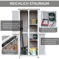 Outsunny Gartenschuppen Geräteschuppen 77 x 58 x 175cm Naturholz Grau(m-6)