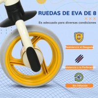 AIYAPLAY Bicicleta de Equilibrio Infantil +18 Meses con Asiento Ajustable en Altura Carga 25 kg 66,5x34x47 cm Blanco y Naranja(m-5)