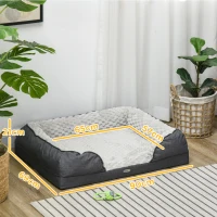 PawHut Calming Dog Bed Pet Mattress w/ Removable Cover, Anti-Slip Bottom, for Medium Dogs, 90L x 69W x 21Hcm - Charcoal Grey(m-3)