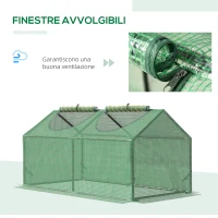 Outsunny Serra da Giardino con Copertura in PE, Picchetti e Bordi Estesi, 120x60x60cm, Verde(m-5)