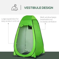 Outsunny Shower Tent, Pop Up Toilet Tent Privacy Tent, Outdoor Changing Dressing Bathing Shelter with Portable Carrying Bag and Removable Floor, for Camping Travel Fishing Hiking, Green(m-4)