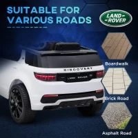 AIYAPLAY Licensed Land Rover Discovery Sport, 12V Kids Ride on Car w/ Remote Control, Lights, Music, Horn, for 3-6 Years, White(m-8)