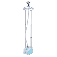 HOMCOM Stiratrice a Vapore, Ferro da Stiro Verticale da 2L, Potenza 1800W, Doppia Asta Telescopica Retrattile, 24x35x21cm, Azzurra(m-10)