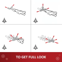 HOMCOM 5FT Pre-Lit Artificial Christmas Tree w/ Lights Star Topper Metal Base Home Seasonal Decoration(m-6)