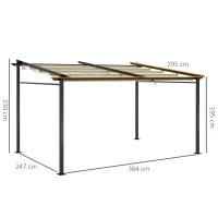 Outsunny Pergola rétractable 4 x 3 m structure métal époxy anticorrosion toile Polyester180 g/m² Incluse Beige(m-3)