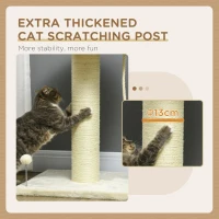 PawHut Cat Tree, with Sisal Wrapped Scratching Post - Cream(m-7)