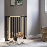 PawHut Barrière escalier chien fermeture automatique double verrouillage opération à une main largeur 75-82 cm noir(m-2)