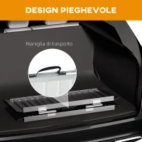 HOMCOM Rampa per Sedia a Rotelle Pieghevole in Alluminio con Deflettori e Adesivi, 91x73.6x5.1 cm, Nero(m-7)