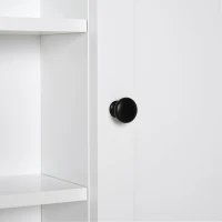 HOMCOM Armoire Murale de Salle de Bain Meuble Suspendu WC Placard 1 Porte 3 niches dim. 53L x 14,5l x 50,5H cm en bois Blanc(m-8)