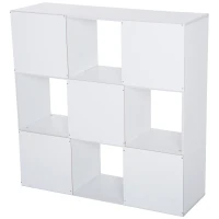 HOMCOM Estantería Librería 3 Niveles Armario de Almacenamiento 9 Cubos Estantería de Pie Separador de Habitación Estante de Exposición 91,5x29,5x91,5cm Madera(m-10)