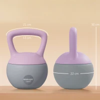 SPORTNOW 10KG Soft Kettlebell, Kettlebell with Non-Slip Handle for Home Gym, Weight Lifting, Strength Training, Purple/Grey(m-3)