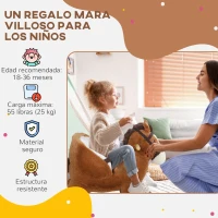 AIYAPLAY Caballo Balancín para Niños de 18-36 Mesas con Sonido Asas Cinturón de Seguridad Carga 25 kg 68x33x45 cm Marrón(m-8)