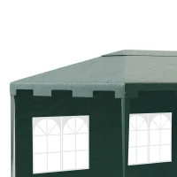 Outsunny 3 x 4 m Garden Gazebo Shelter Marquee Party Tent with 2 Sidewalls for Patio Yard Outdoor, Green(m-7)