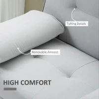 HOMCOM Fabric Click Clack Sofa Bed with 2 Cup Holders, Convertible Futon Settee, Futon Recliner Lounge for Living Room, Spare Room, Bedroom, Grey(m-6)