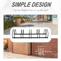 HOMCOM Bike Stand Parking Rack Floor or Wall Mount Bicycle Cycle Storage Locking Stand (5 Racks, Black)(m-6)