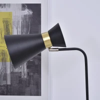 HOMCOM Lampada da Terra in Stile Vintage Industriale per Soggiorno o Camera da Letto Nera 39x25x147cm(m-6)