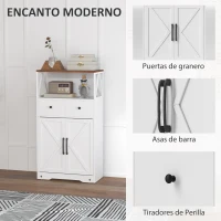 HOMCOM Mueble Auxiliar de Almacenaje con Estantes y Cajones Diseño Clásico para Salón Cocina o Dormitorio 60x31x108 cm Blanco(m-5)