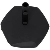 Outsunny Base per Ombrellone 25kg in Cemento e Plastica per Pali da 38-48mm, Ø54x46,5cm, Nero(m-7)