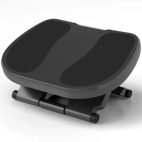 HOMCOM Reposapiés con Altura y Ángulo Ajustable Reposa Pies con Superficie de Masaje y Almohadillas Antideslizantes Gris(m-8)