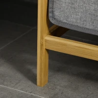 HOMCOM Wäschesammler Wäschekorb, 2 Wäschesäcke, 2 Griffe, Bambus, 63,5 x 33 x 73 cm, Grau + Natur(m-9)