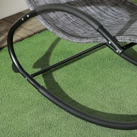 Outsunny Chaise longue à bascule avec tétière utilisation extérieure intérieure gris chiné(m-8)