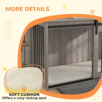 PawHut 46.46'' Dog Crate Furniture with Removable Cushion & Security Latch for Extra Large Dogs - Walnut Brown(m-7)