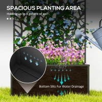 Outsunny Outdoor Metal Planter, with Back Trellis - Black(m-4)