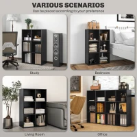 HOMCOM Six-Cube Bookcase - Black Wood Effect(m-6)