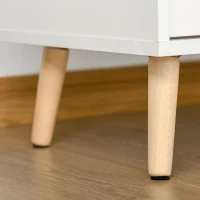 HOMCOM Küchenschrank Sideboard Küchenmöbel mit Glastüren Schublade und 12-Flaschen Weinregal für Esszimmer Küche Spanplatte Hartholz Weiß 100 x 33 x 80 cm(m-7)